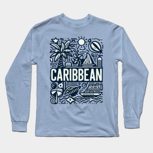 Vintage Caribbean Typography Design Long Sleeve T-Shirt